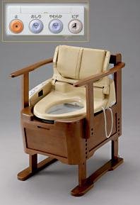 ポータブルトイレ家具調ウオシュレット付きTOTOーEWR２９０ Amazon | TOTO ウォッシュレット付ポータブルトイレ リモコン付き
